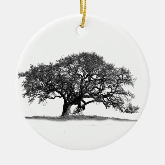 BLACK OAK TREE KERAMISCH ORNAMENT (Voorkant)