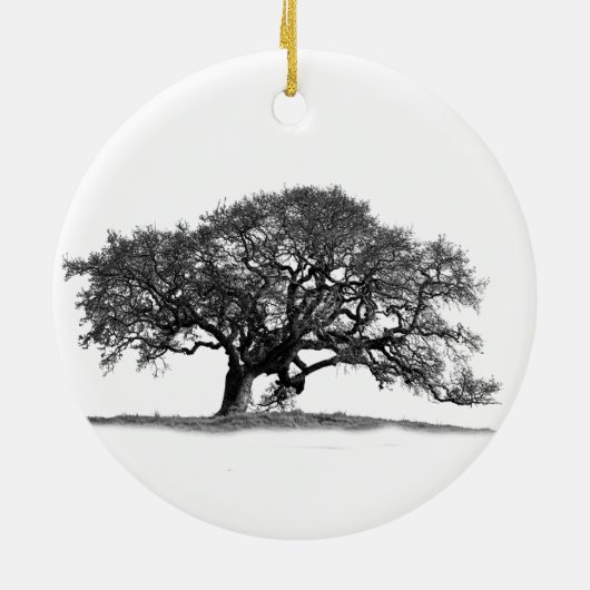 BLACK OAK TREE KERAMISCH ORNAMENT (Achterkant)