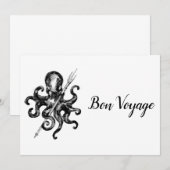 Black Octopus Bon Voyage Bedankkaart (Voorkant / Achterkant)