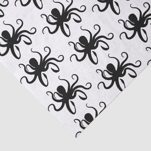 Black Octopus Silhouette Tissuepapier (Detail)