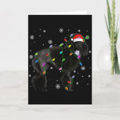 Black Odle Dog Christmas Lights Funny Santa Hat Do Kaart (Voorkant)