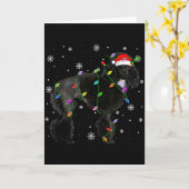 Black Odle Dog Christmas Lights Funny Santa Hat Do Kaart (Gele Bloem)