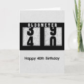 Black Odometer voor de 40e Birthday Humor Kaart (Voorkant)