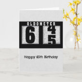 Black Odometer voor de 65e verjaardag Humor Kaart (Gele Bloem)