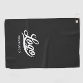 Black Off white border Company Logo Business Club Golfhanddoek (Horizontaal)