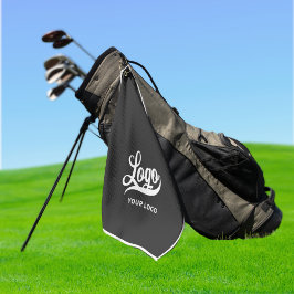 Black Off white border Company Logo Business Club Golfhanddoek