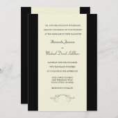 Black Off White Fleur de Lis Wedding Invitations Kaart (Voorkant / Achterkant)