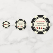 Black Off-White Poker Chip Las Vegas Birthday Confetti (Voorkanten)