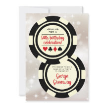 Black Off White Poker Chip Las Vegas Birthday