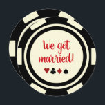 Black Off White Poker Chip Weddenschap Eloped Anno Kaart<br><div class="desc">Verraadd je vrienden en familie door ze deze zwarte en witte pokerspaanders te sturen,  trouwfeestjes en/of feestuitnodigingen. Ze wachten vol ongeduld om bij je te zijn op deze leuke viering.</div>