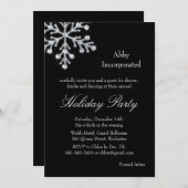 Black Offset Crystal Snowflake Holiday Uitnodiging (Voorkant / Achterkant)
