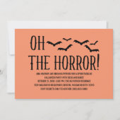 Black Oh De Horror Halloween Feest Uitnodigen Kaart (Voorkant)