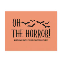 Black Oh The Horror Halloween Briefkaart