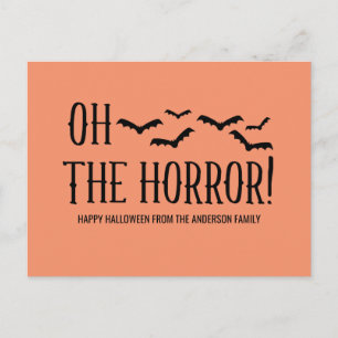 Black Oh The Horror Halloween Briefkaart