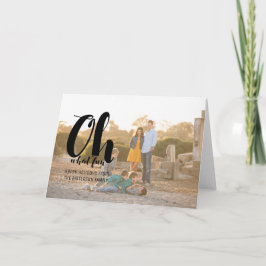 Black Oh What Fun Holiday Photo Wenskaart Feestdagen Kaart