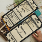 Black Old Hollywood Ticket Wedding Kaart