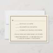 Black Old Money Wedding Mail In with Meal Choice RSVP Kaartje (Achterkant)