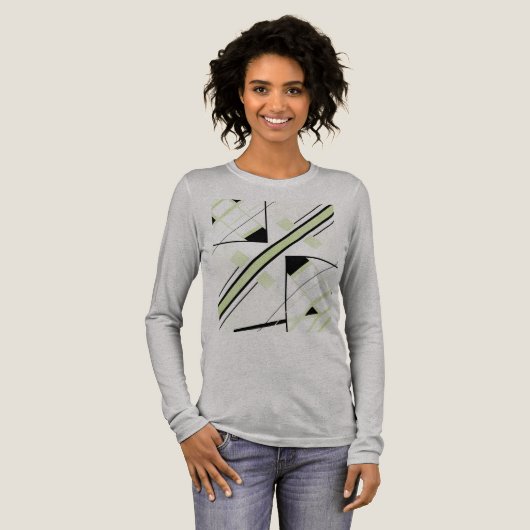 Black Olive Diagonal Stripe MCM-geïnspireerd Abstr Tri-Blend Shirt (Voorkant)