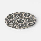 Black Olive Elegant Emblem Floral Papieren Bordje (Gekanteld)