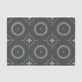 Black Olive Elegant Ornamental Floral Tissuepapier