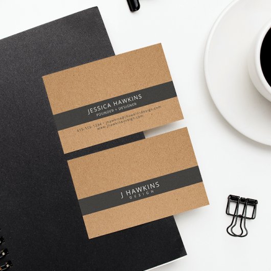Black Olive · Elevate Kraft Paper Minimalist Visitekaartje