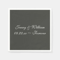 Black Olive Simple One Colour Paper Napkins