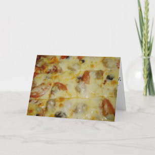 "Black Olive Tomato & SaUSE Pizza" Birthday Kaart