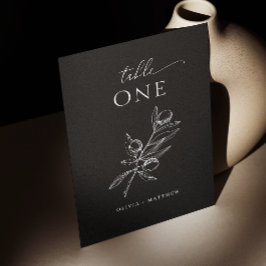 Black Olive Wedding | Elegant Italiaans schrift Kaart