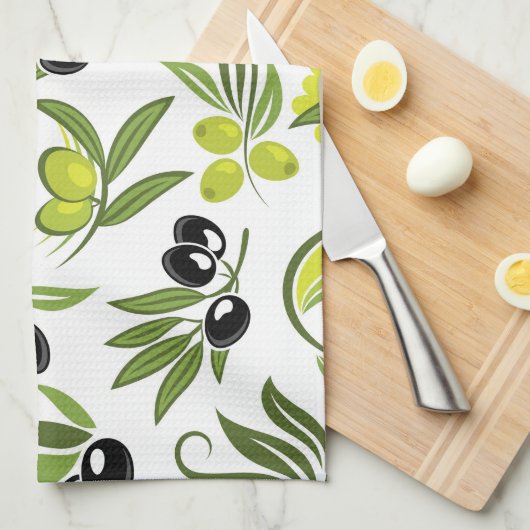 Black Olives  Theedoek (Quarter Fold)