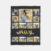 Black oma Ma Fotocollage moederdag Flee Fleece Deken (Voorkant)