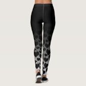 Black Ombre Hearts Valentijn Pattern on White Leggings (Achterkant)