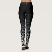Black Ombre met Retro Black en White Rond Square Leggings (Achterkant)