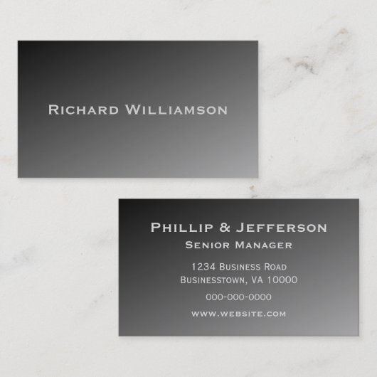 Black Ombre Modern Professional Visitekaartje (Voorkant / Achterkant)