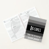 Black Ombre Modern Striped Recipe Notitieboek (Binnen)