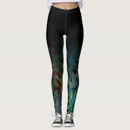 Black Ombre over multicolore Abstracte kunst Leggings