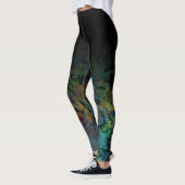 Black Ombre over multicolore Abstracte kunst Leggings (Links)