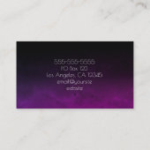 Black Ombre Paarse Waterverf Visitekaartje (Achterkant)