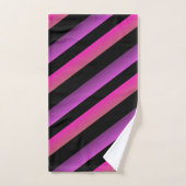 Black Ombre Rainbow Stripes Hot Pink Paars Bad Handdoek (Handdoek)