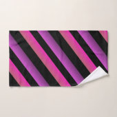 Black Ombre Rainbow Stripes Hot Pink Paars Bad Handdoek (Handdoek)
