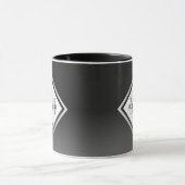 Black Ombre Silver Marble Monogrammed Mok (Midden)