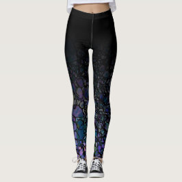 Black Ombre w/Blue Black Paars Messcles Leggings