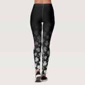 Black Ombre & White op Black Shamrock Leggings (Achterkant)