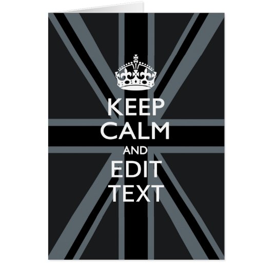 Black on Black Keep Calm en Jouw tekst Union Jack (Voorkant)