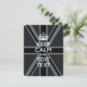 Black on Black Keep Calm en Jouw tekst Union Jack (Staand voorkant)
