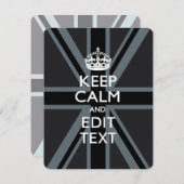 Black on Black Keep Calm en Jouw tekst Union Jack (Voorkant / Achterkant)