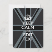 Black on Black Keep Calm en Jouw tekst Union Jack (Voorkant)
