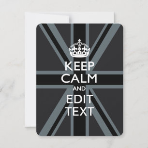 Black on Black Keep Calm en Jouw tekst Union Jack