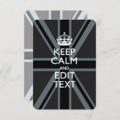 Black on Black Keep Calm en Jouw tekst Union Jack (Voorkant / Achterkant)