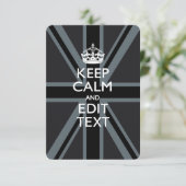 Black on Black Keep Calm en Jouw tekst Union Jack (Staand voorkant)