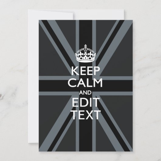 Black on Black Keep Calm en Jouw tekst Union Jack (Voorkant)